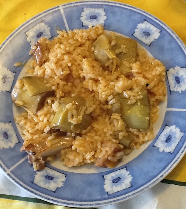 Receta de Arroz a la cazuela con alcachofas