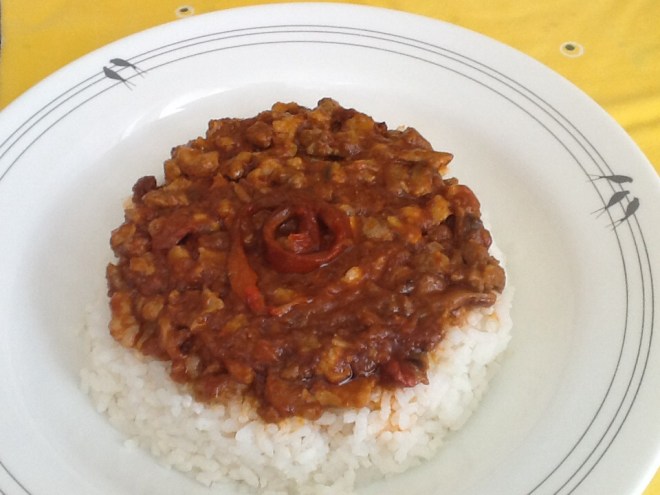 Arroz frio con carne