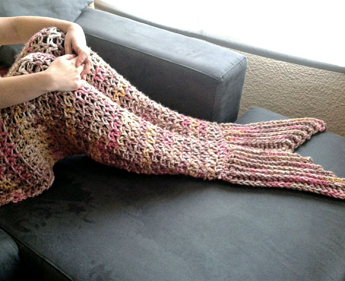Manta cola de Sirena a ganchillo