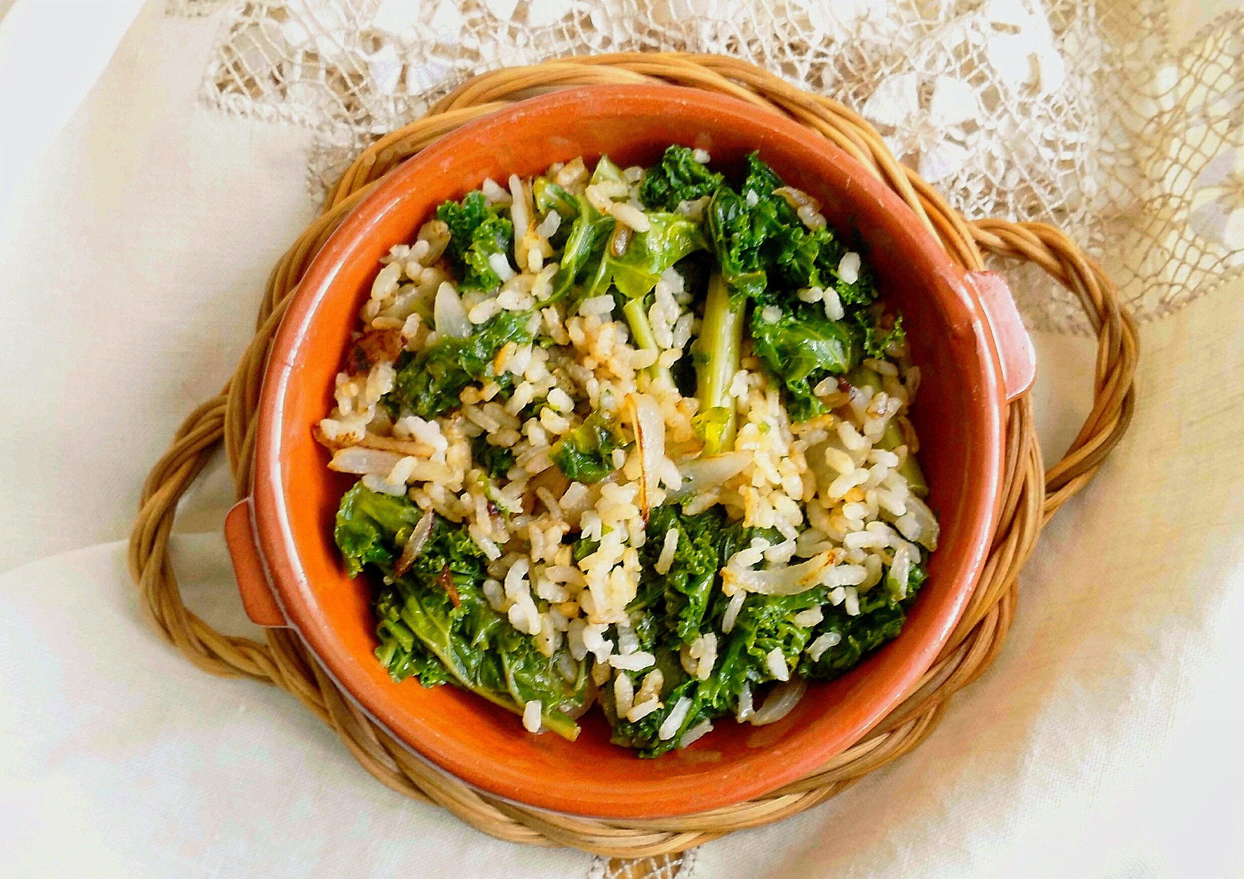 Receta fácil de arroz con col Kale
