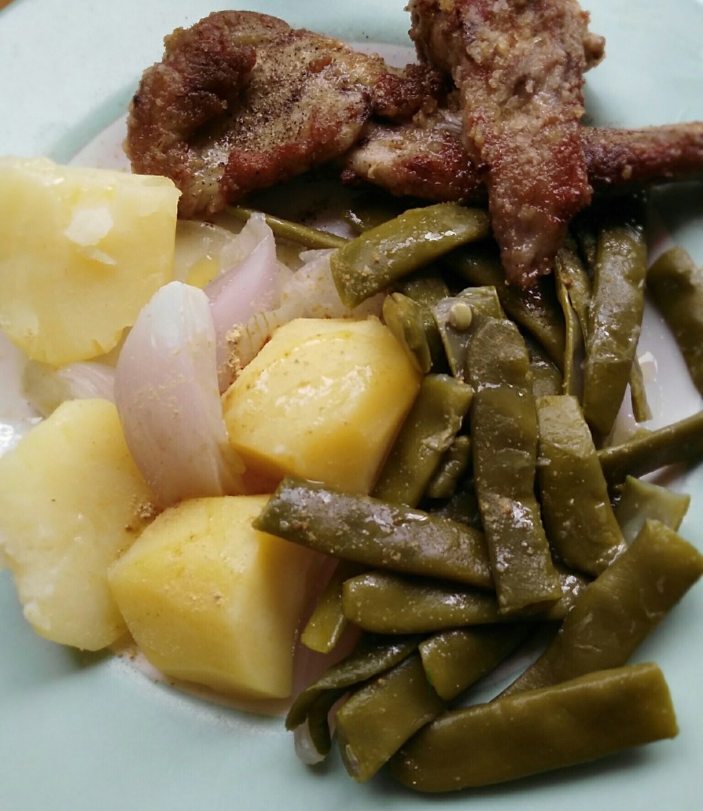 Judías verdes y conejo, menú diario