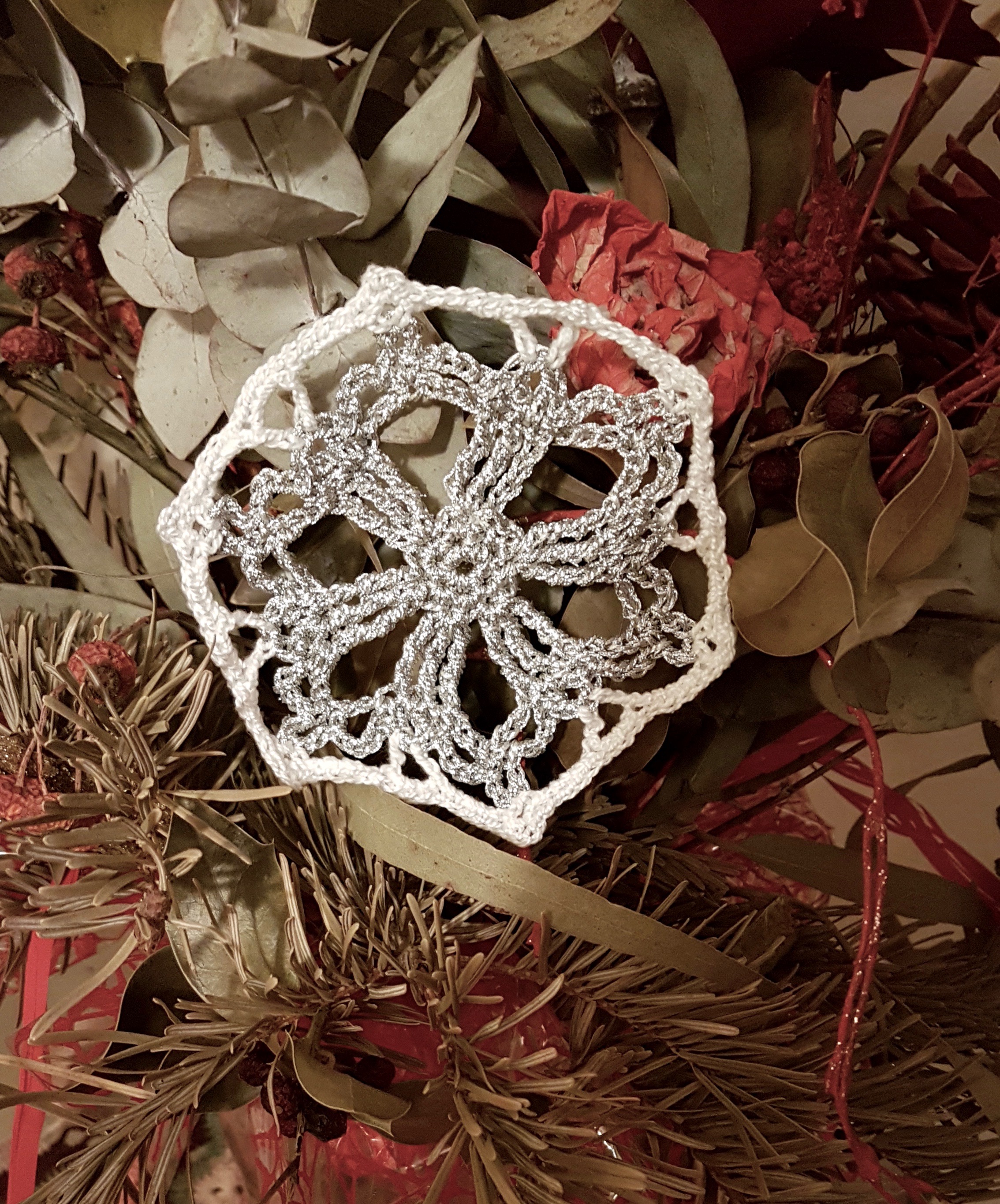 estrella a ganchillo con hilo rayon