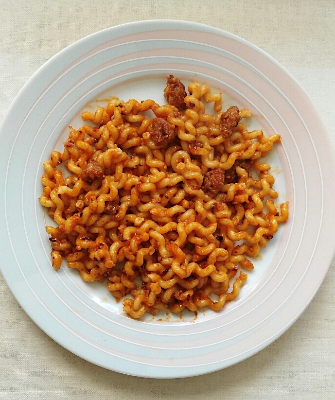 Fusilli con avellanas