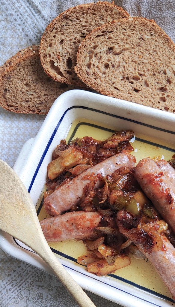 Butifarra con berenjena a la miel